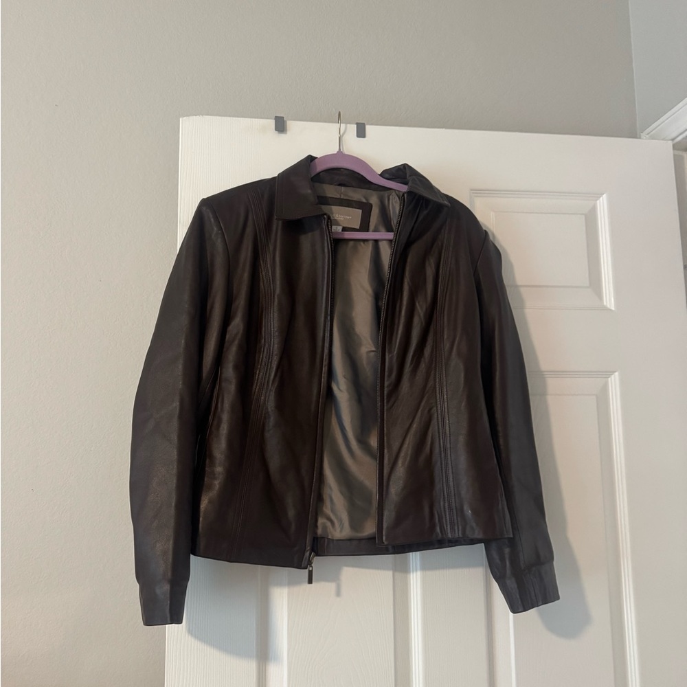 Croft & Barrow Women's Dark Brown Leather Jacket